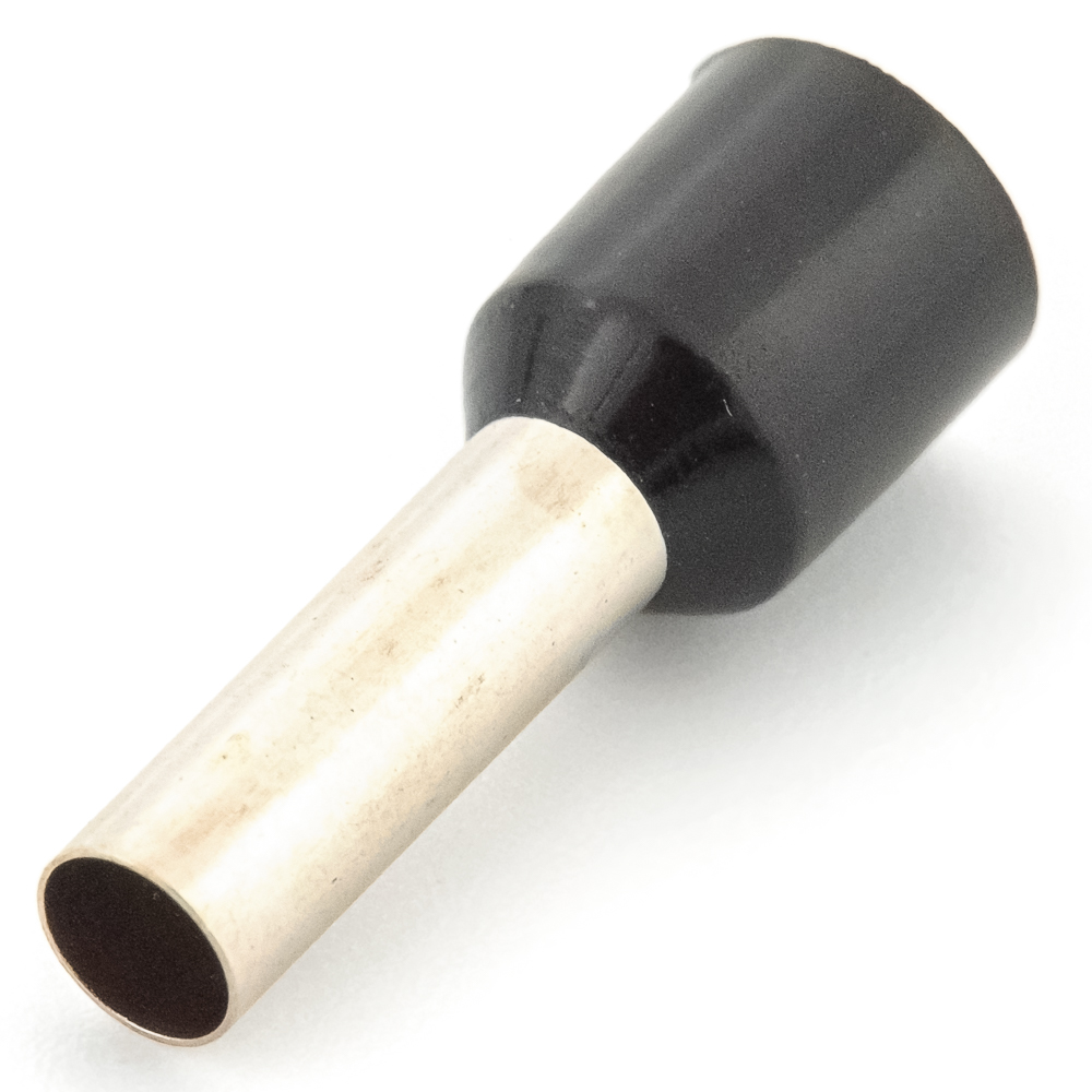 DN06012 (НШВИ 6-12) 12mm, 6,0mm² black Наконечник штыревой втулочный изолированный., фото