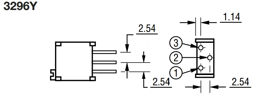 3296Y-1-501 0,5W(Ватт) 500Ω(Ом)-А±10% Резистор подстроечный многооборотный, фото